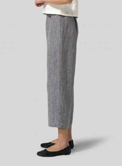 Linen Straight Cropped Pants