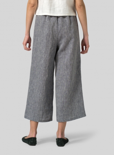 Linen Straight Cropped Pants