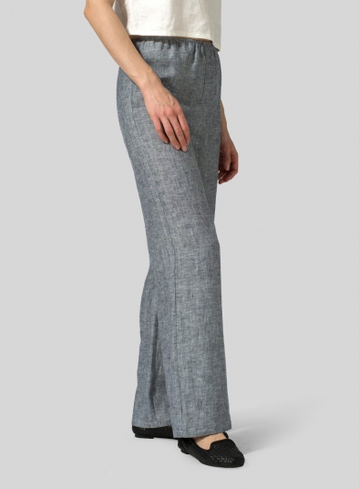 Linen Straight Cropped Extra Long Pants