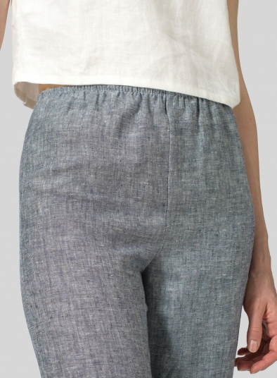 Linen Straight Cropped Extra Long Pants
