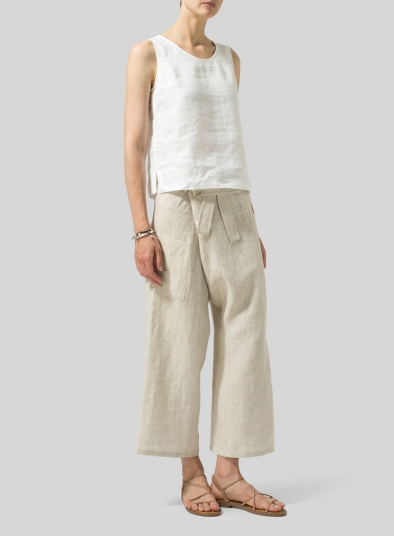 Linen Thai Style Tie Loose Pants