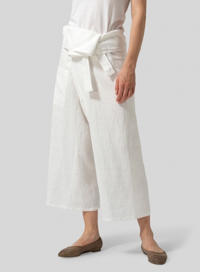 Linen Thai Style Tie Loose Pants