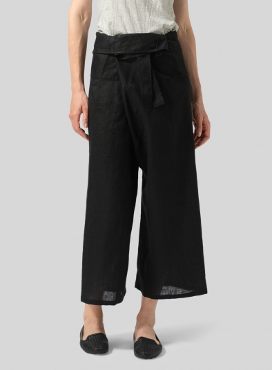 Linen Thai Style Tie Loose Pants