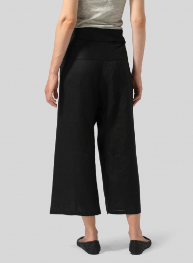 Linen Thai Style Tie Loose Pants