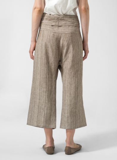 Linen Thai Style Tie Loose Pants