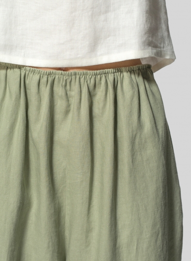 Linen Cropped Baggy Pants