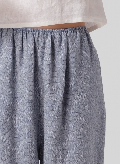 Heavy Linen Cropped Baggy Pants