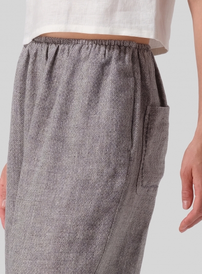 Heavy Linen Cropped Baggy Pants