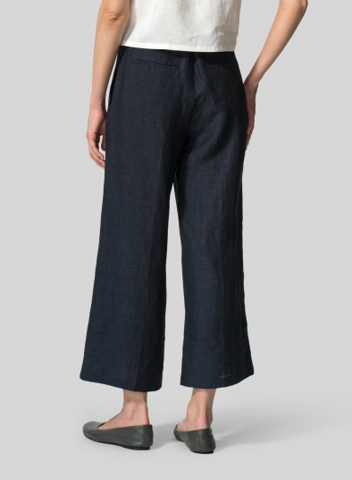 Linen Straight Leg Pull-On Pants