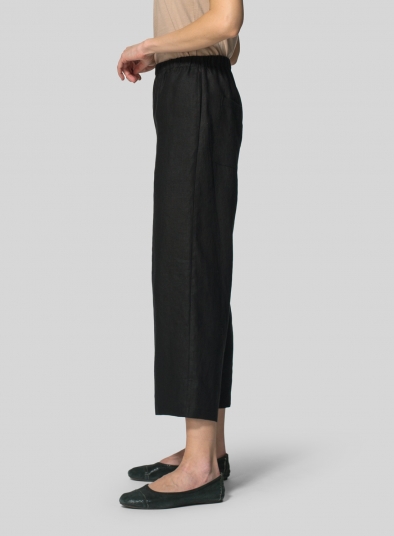 Linen Straight Ankle Pants