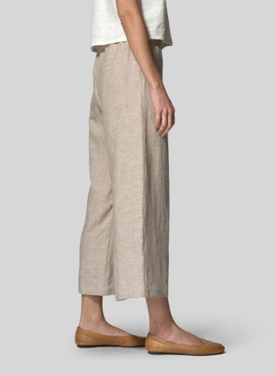 Linen Straight Ankle Pants