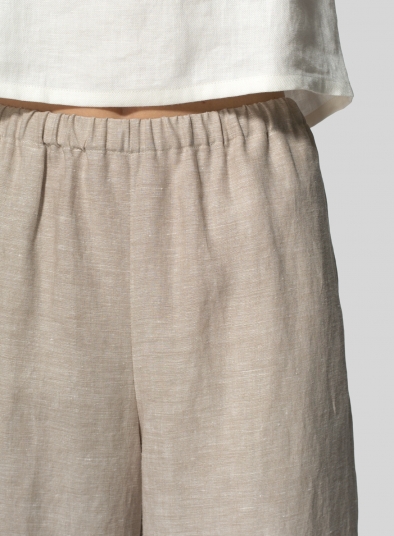 Linen Straight Ankle Pants