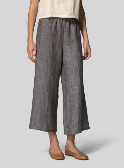 Linen Straight Ankle Pants