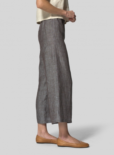 Linen Straight Ankle Pants