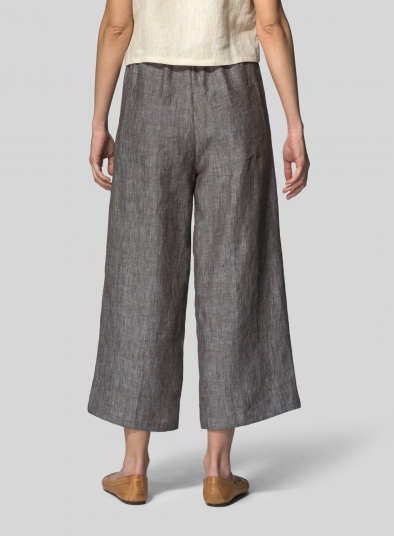 Linen Straight Ankle Pants