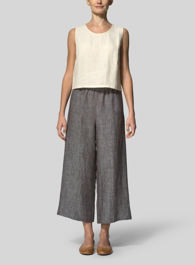 Linen Straight Ankle Pants