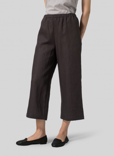 Linen Straight Ankle Pants