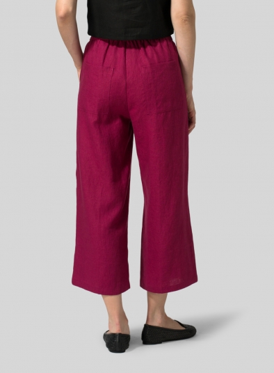 Linen Straight Ankle Pants