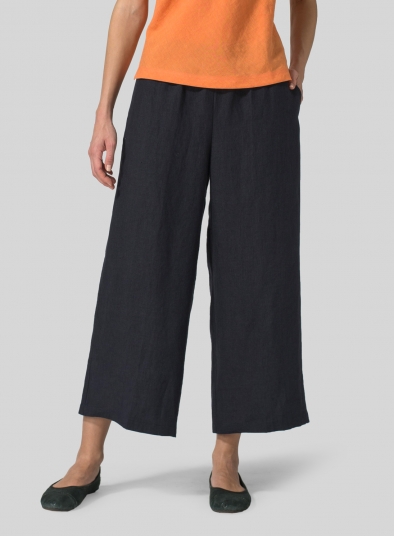 Linen Straight Ankle Pants