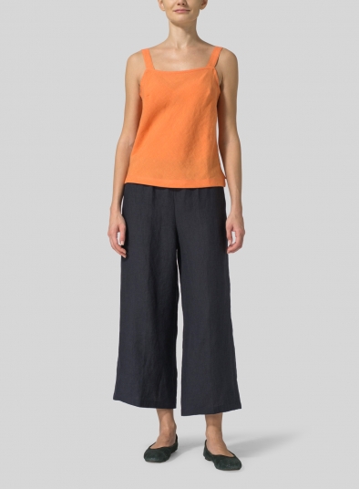 Linen Straight Ankle Pants