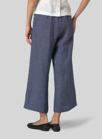 Linen Straight Ankle Pants