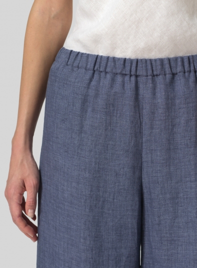 Linen Straight Ankle Pants