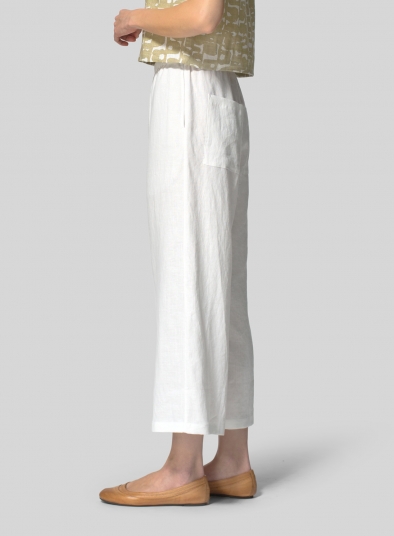 Linen Straight Ankle Pants