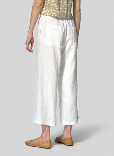 Linen Straight Ankle Pants