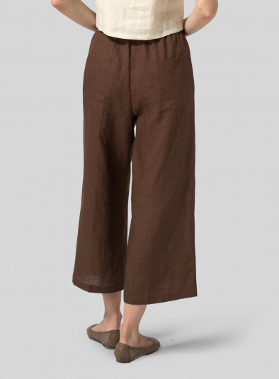 Linen Straight Ankle Pants