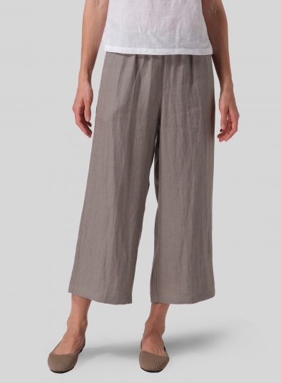 Linen Straight Ankle Pants