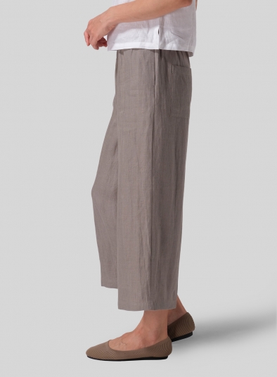 Linen Straight Ankle Pants