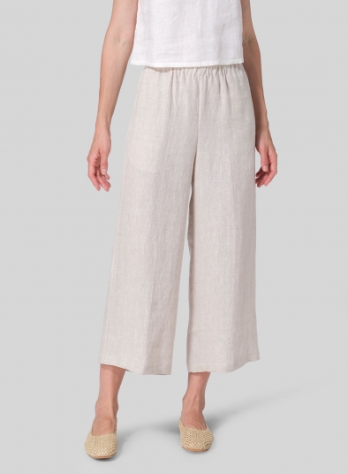 Linen Straight Ankle Pants