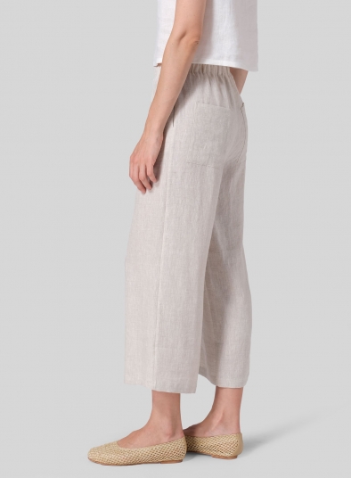 Linen Straight Ankle Pants