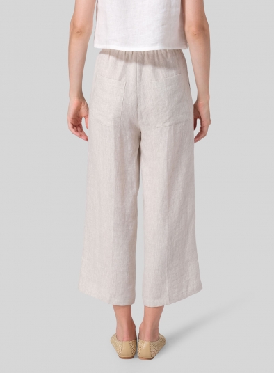 Linen Straight Ankle Pants