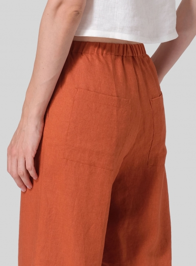 Linen Straight Ankle Pants