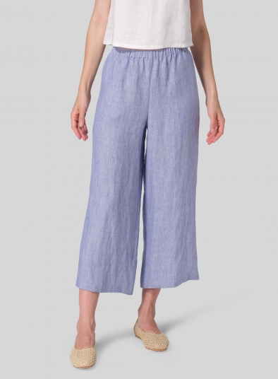 Linen Straight Ankle Pants