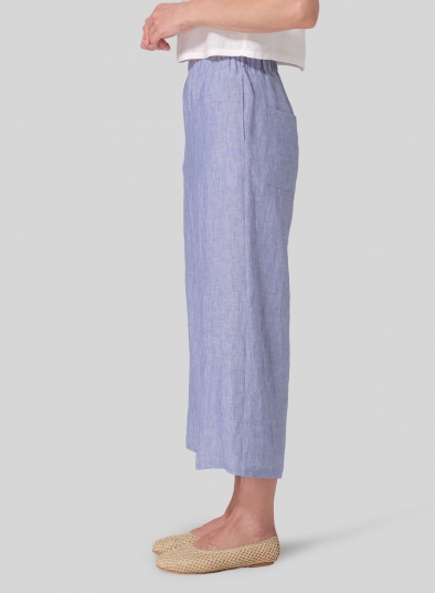 Linen Straight Ankle Pants