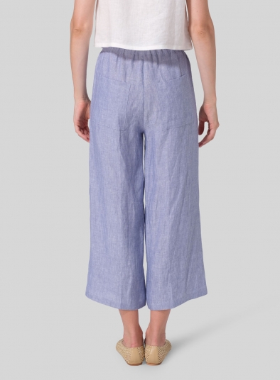 Linen Straight Ankle Pants