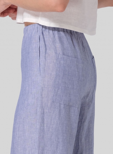 Linen Straight Ankle Pants