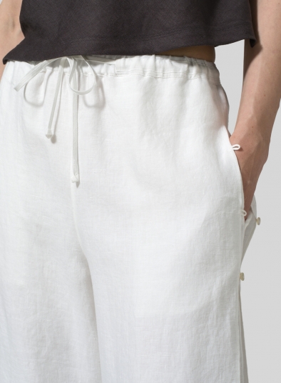 Linen Double-Layer Elastic Cropped Pants