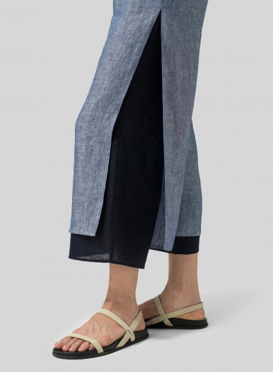 Linen Double Layer Cropped Length Pants