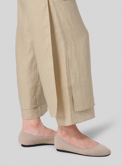 Linen Double Layer Ankle Length Pants