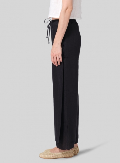 Linen Double-Layer Elastic Drawstring Pants