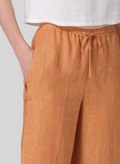 Linen Double-Layer Elastic Drawstring Pants