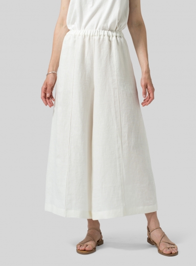 Linen Relaxed Wide Leg Fit Pants