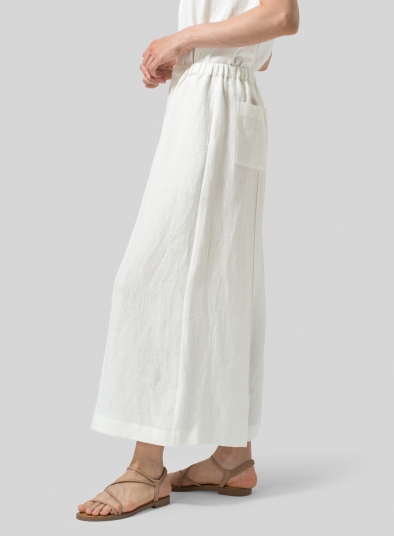 Linen Relaxed Wide Leg Fit Pants