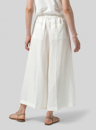 Linen Relaxed Wide Leg Fit Pants