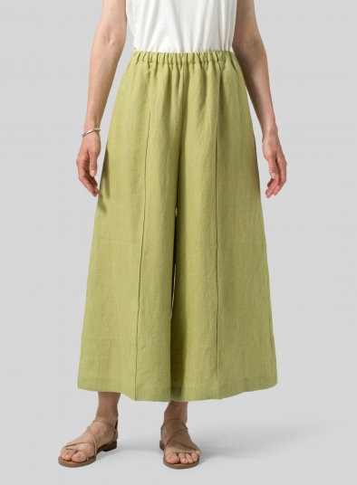 Linen Relaxed Wide Leg Fit Pants