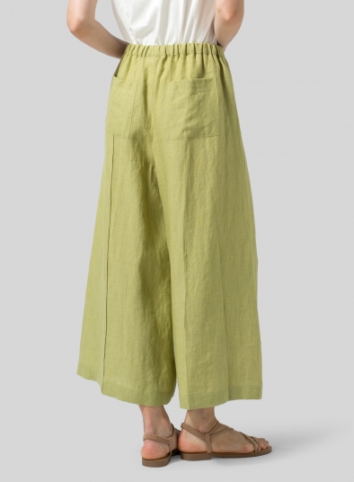 Linen Relaxed Wide Leg Fit Pants