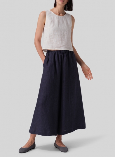 Linen Relaxed Wide Leg Fit Pants